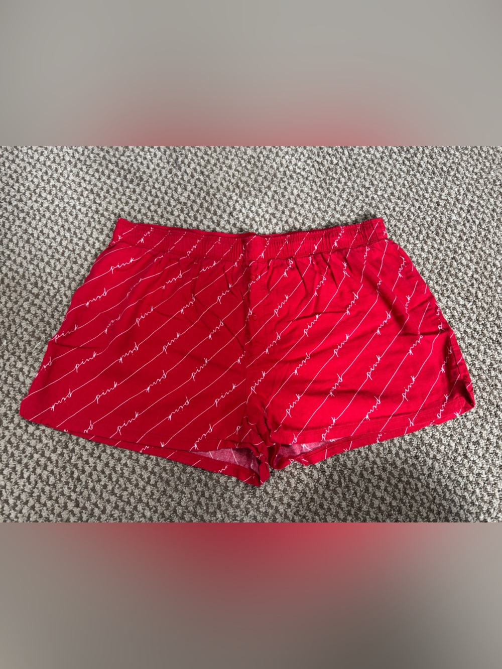 PINK Victoria's Secret Red Script Sleep Shorts